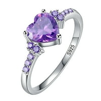 Duhgbne Fashion Love u obliku rinestone prstena za dijamantno prsten za srce Elegantni prsten za rhinestone