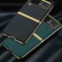Kompatibilan sa Samsung Galaxy Z Flip Case, elektroplatirani branik PU kožna luksuzna zaštitna ultra