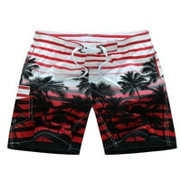 Bomotoo muškarci Striped Havajski kratke hlače kauzalne labave elastične strugosne ploče Skraćenice