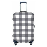 Putni zaštitnik prtljaga, poklopac prtljage koji se može prati - siva Gingham print uzorak kofer, x-Large