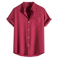 Havajski majice za muškarce, ljeto Čvrsta boja obične kratkih rukava s kratkim rukavima dolje majica