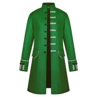 TAWOP zimska jakna Muška zima Solid Cardigan dugih rukava bez katuza bez kaputa kaput zelena 8