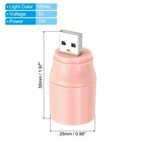 Uxcell USB baklja punjiva prijenosna mala LED lampica sa prekidačem Pink Pack