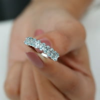Ovalni rez Aquamarine Polu vječni prsten za žene, 14k bijelo zlato, SAD 13,00