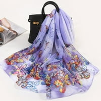 SIMPLMASYGENI svileni šal za žene lagana cvjetna klirenca s klinovima 160 * Flower Print Dugi softver