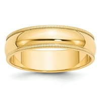 Čvrsta 14K žuta zlatna milgrain običaj Klasične kupole Vjenčani prsten veličine 11.5