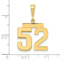 Privjesak sa atletskom srednjem poliranom broju u 14K žutom zlatu