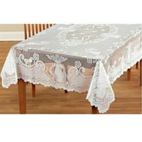 Bijela čipkaste stolnjak pravokutnika okrugli stol tkanina za vjenčanje