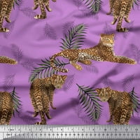 Soimoi Rayon Crepe lišće tkanine i leopard za životinje dekor od tiskanog dvorišta široko