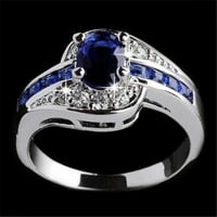 BAOCC pribor bijeli kameni prsten, ručno izrađeni rez, vjenčani angažman nakit poklon prstena plava