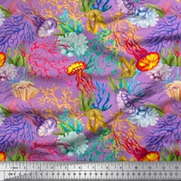 Soimoi pamučni dres tkanine Coral & Jellyfish Ocean Tkanina za ispis od dvorišta široko