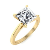 Naxos - Moissite Princess Cut Lab Diamond Solitaire zaručni prsten