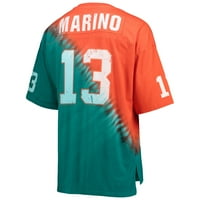 Muški Mitchell & Ness Dan Marino Narančasta Aqua Miami Dolphins Penzionirani Ime i broj dijagonalne