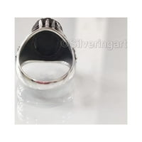 Gruba crna tormalin MANS prsten, prirodni crni turmalin, srebrni nakit, srebrni prsten, rođendanski