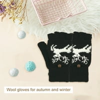 TureClos par jesenske zimske vunene rukavice Flip dvostruke upotrebe toplim polu-prsnim pletenim rukavima