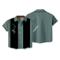 Avamo muns majica rever na vratu Majica kratkih rukava Men Casual Bluza Beach Ljetne košulje Slika XL
