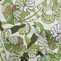 Onuone Georgette Viscose Light Zelena tkanina ostavlja DIY odjeću za preciziranje tkanine za ispis sa