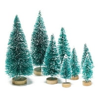 Mini božićna drveća sa drvenim bazom snježnog drveća Drveće Diorama za božićni ukras zanatske dekore