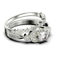 Jedinstveni Boho & Hippie 2. Carat okrugli rez dijamantski moissan zaručni prsten, vjenčani prsten u