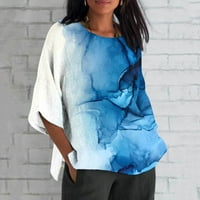 HVYesh Ženski rukav vrhovi za čišćenje ljeta Plus veličine Tuničke košulje Trendy Tie Dye Print Majice
