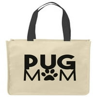 Platnene tote torbe pug mame šape Print Caps Love Amprings Dog Kućni ljubimci Kupovina Zamjena smiješnih