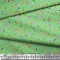 Soimoi Green Pamuk poplin tkanina list cvjetna tkanina za ispis sa dvorištem široko