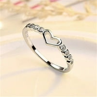 Ljubavni prsten nakit Ženski prsten šuplji set kristalno srčani modni nakit