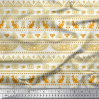 Soimoi pamučna poplin tkanina mačka, piramide i krila egipatska dekor tkanina tiskano dvorište široko