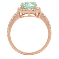 1.86ct okrugli rez zeleni simulirani dijamant 18k ružičasti ružičasti zlato gravirajući izveštaj Godišnjica