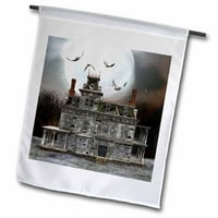 Grozno proganjeno Halloween kuća sa punim mjesecom i šarkama za zastavu baca FL-181758-2