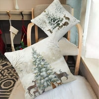 Meka sretan božićni drvca Elk Rabt Snjegović za kućni dekor ukras Novogodišnji pokloni Jastučnica