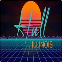 Hull Illinois Vinil Decal Stiker Retro Neon Dizajn