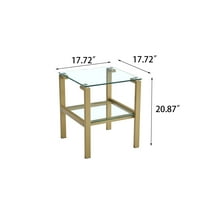 Čist stakleni bočni i krajnji stol sa zlatnim nogama; Ugao kaljenog stakla za noćno stalak 71343