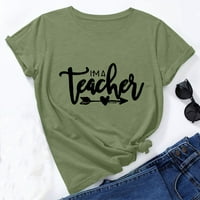 Olinnn ženski dan u trendovskim učiteljima zatamnjene T-majice Rolbacks Ljeto kratki rukav Tees smiješan