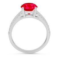 2.32ct ovalni rez crveni simulirani rubin 18k bijelo zlatni godišnjica za angažman prsten veličine 11