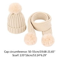 Dječji pleteni beanie šešir šal se postavio novorođenčad kapu za bebe pom Pom topla zima