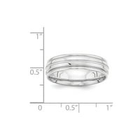 Čvrsta 14K bijelog zlata Comfort fit jedinstveni vjenčani prsten veličine 13