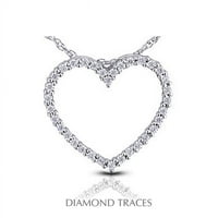 Diamond Tragovi UD-GOS316- 0. Carat Ukupni prirodni dijamanti 18k bijelo zlato Podešavanje modnog privjeska