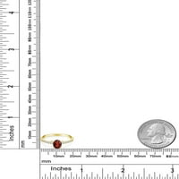 Gem kamen King 1. CT ovalni crveni granat bijeli stvorio safir 10k žuti zlatni prsten