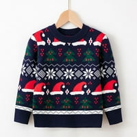 Božićni mali dječaci Djevojke Božićni crtani Xmas Šešicke džemper dugi rukavi topli pleteni pulover