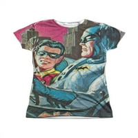 Batman Classic TV serija Batmobile Vožnja crtežom Juniors Front Print Majica