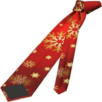 Crvena pozadina Zlatni snijeg tiskani muške svilene kravata - meka i udobna sa dizajnom protiv plutajućih
