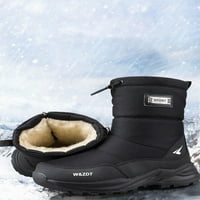 Muške tople krznene obložene zimske čizme Vodootporne cipele sa klizanjem čizme za klizanje Udobno crno