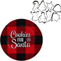 Santa Cookie ploča s set za rezanje kolačića, rublje za božićne kolačice