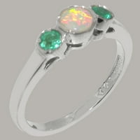 Britanci izrađeni sterling srebrni prsten sa prirodnim rašćim i smaragdnim ženskim prstenom - Opcije
