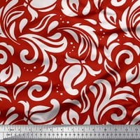 Soimoi crveni pamuk dres tkanina Filigranski damask Ispis tkanina od dvorišta široko