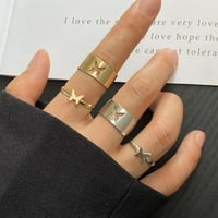 Parovi Vintage Leptir prstenovi za žene Muškarci Obećavaju par koji odgovaraju prsten za prijateljstvo