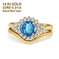 14K zlato 1.59CT okrugla dva halo dijamantna angažman vjenčani prsten veličine 10