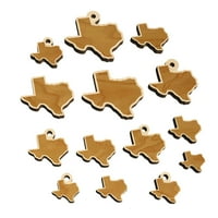 Texas State Silhouette Wood Mini Charms oblikuje DIY Craft nakit - bez rupe