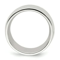 Carat u Karatsu Sterling Silver Widend Comfort-Fit pola okrugle milgrain prstena veličine -7,5
